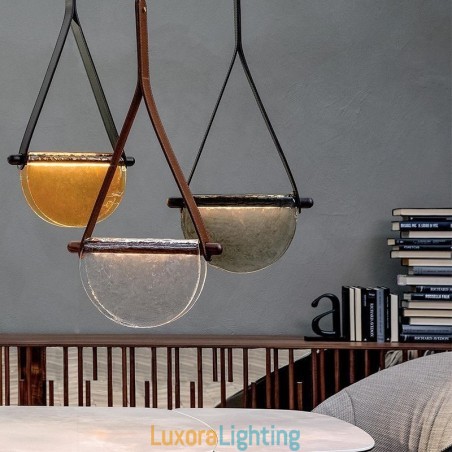 Designer Touch Decorative Pendant Light Modern Minimalist Belt Glass Ceiling Light