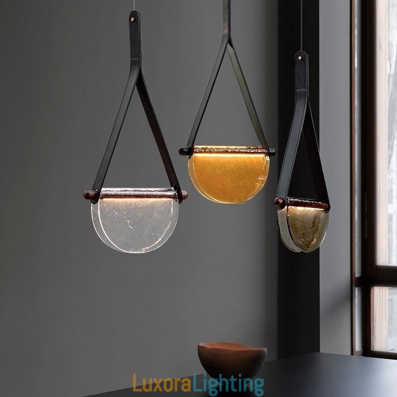 Designer Touch Decorative Pendant Light Modern Minimalist Belt Glass Ceiling Light