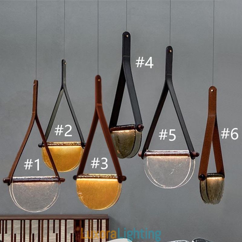 Designer Touch Decorative Pendant Light Modern Minimalist Belt Glass Ceiling Light