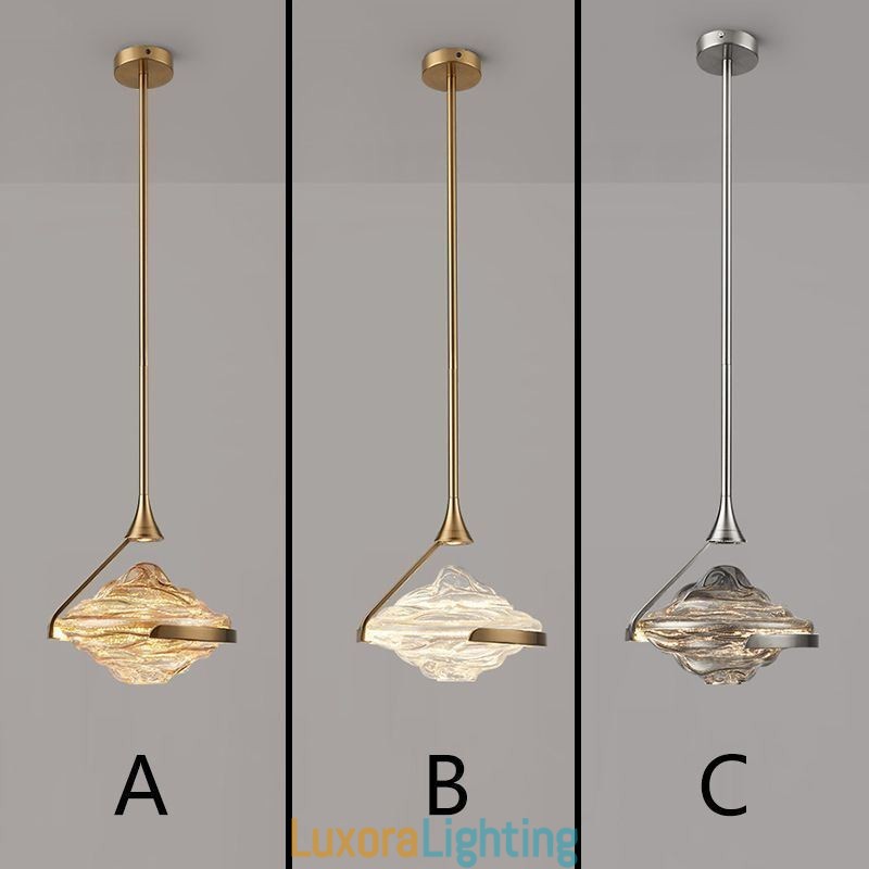 Designer Touch Decorative Pendant Light Modern Minimalist Wrought Iron Lava Glass Ceiling Light