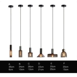 Designer Touch Decorative Black Pendant Light Cement Grid Light Country Retro Ceiling Light