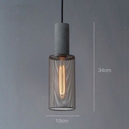 Designer Touch Decorative Black Pendant Light Cement Grid Light Country Retro Ceiling Light