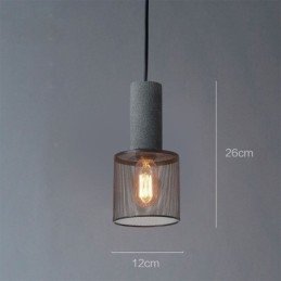 Designer Touch Decorative Black Pendant Light Cement Grid Light Country Retro Ceiling Light