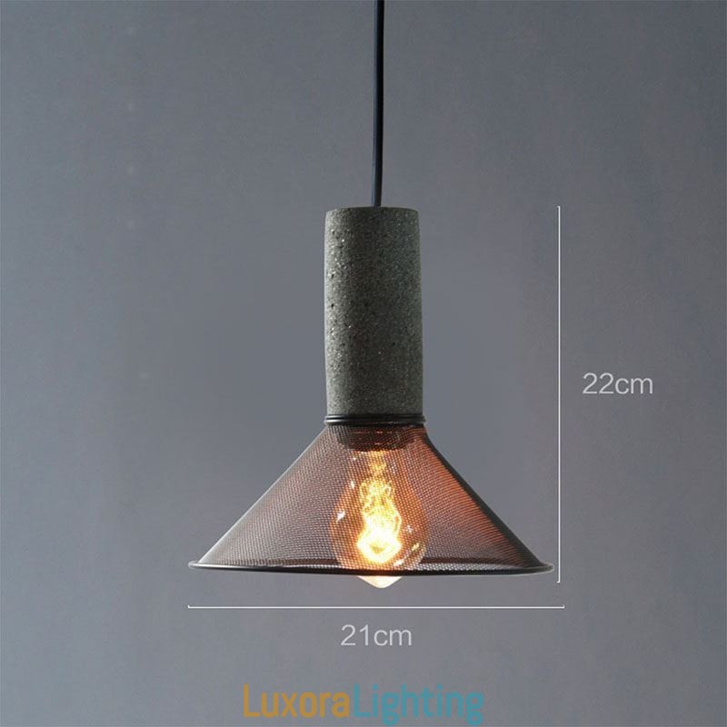 Designer Touch Decorative Black Pendant Light Cement Grid Light Country Retro Ceiling Light
