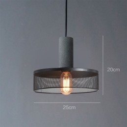 Designer Touch Decorative Black Pendant Light Cement Grid Light Country Retro Ceiling Light