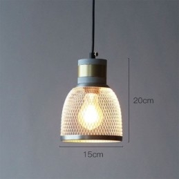 Designer Touch Decorative Black Pendant Light Cement Grid Light Country Retro Ceiling Light
