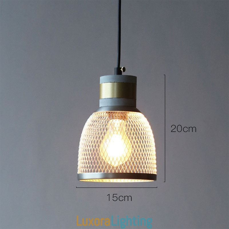 Designer Touch Decorative Black Pendant Light Cement Grid Light Country Retro Ceiling Light