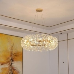 Designer Touch Decorative Pendant Light Modern Minimalist Wrought Iron Circular Sun Flower Ceiling Light