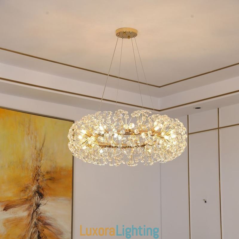 Designer Touch Decorative Pendant Light Modern Minimalist Wrought Iron Circular Sun Flower Ceiling Light