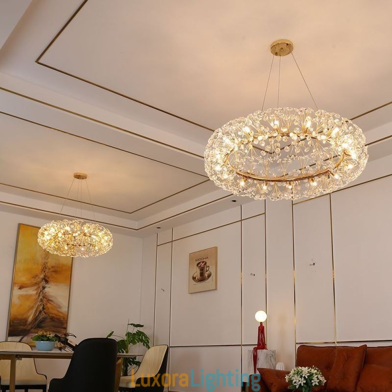 Designer Touch Decorative Pendant Light Modern Minimalist Wrought Iron Circular Sun Flower Ceiling Light
