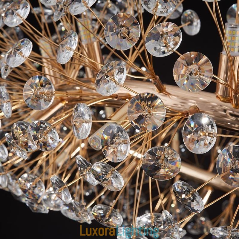 Designer Touch Decorative Pendant Light Modern Minimalist Wrought Iron Circular Sun Flower Ceiling Light