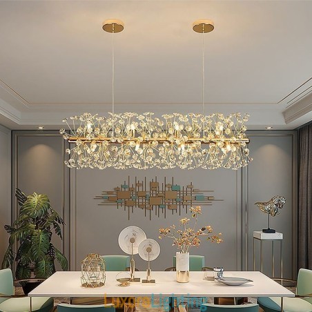 Designer Touch Decorative Pendant Light Electroplating Strip Sun Flower Wrought Iron Ceiling Light