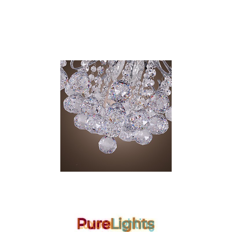 Designer Touch Decorative Modern Contemporary Crystal Mini Style Electroplated Metal Chandelier Flush Mount