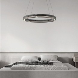Designer Touch Decorative Circle Pendant Light 60 80CM Glass Ceiling Light Stepless Dimmable With Remote Control
