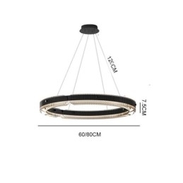 Designer Touch Decorative Circle Pendant Light 60 80CM Glass Ceiling Light Stepless Dimmable With Remote Control