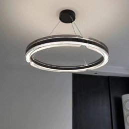 Designer Touch Decorative Circle Pendant Light 60 80CM Glass Ceiling Light Stepless Dimmable With Remote Control