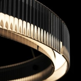 Designer Touch Decorative Pendant Light 60+80CM Double Circle Glass Ceiling Light Stepless Dimmable With Remote Control