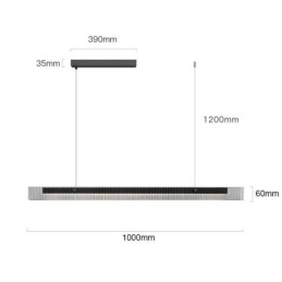 Designer Touch Decorative Pendant Light 100CM Glass Ceiling Light Stepless Dimmable With Remote Control