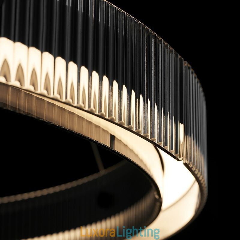 Designer Touch Decorative Glass Pendant Light 60 80CM Circle Ceiling Light Stepless Dimmable With Remote Control