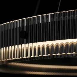 Designer Touch Decorative Glass Pendant Light 60 80CM Circle Ceiling Light Stepless Dimmable With Remote Control