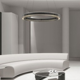 Designer Touch Decorative Glass Pendant Light 60 80CM Circle Ceiling Light Stepless Dimmable With Remote Control