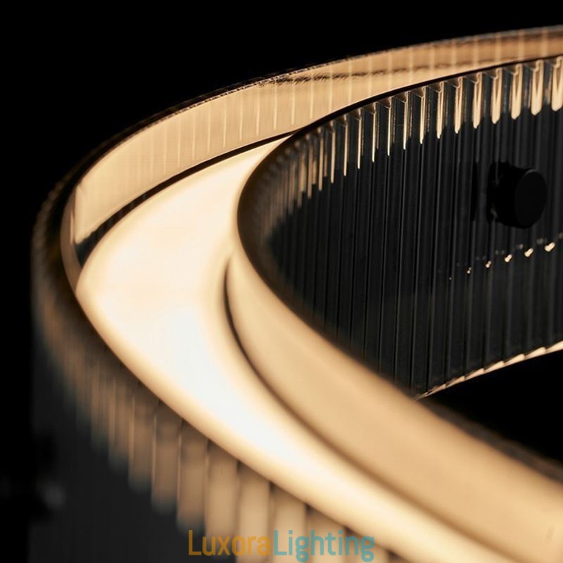 Designer Touch Decorative Glass Pendant Light 60 80CM Circle Ceiling Light Stepless Dimmable With Remote Control