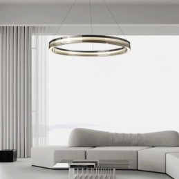 Designer Touch Decorative Pendant Light 60 80CM Circle Glass Ceiling Lamps Trichromatic Dimming