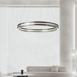 Designer Touch Decorative Pendant Light 60 80CM Circle Glass Ceiling Lamps Trichromatic Dimming