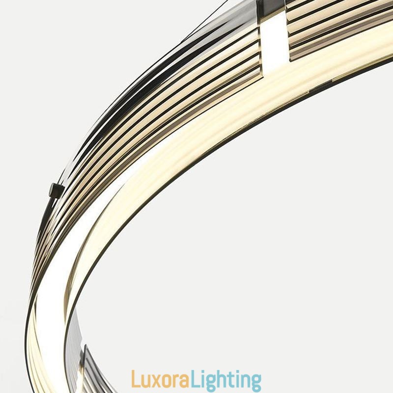 Designer Touch Decorative Pendant Light 60 80CM Circle Glass Ceiling Lamps Trichromatic Dimming