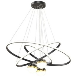 Designer Touch Decorative Simple Pendant Light Wrought Iron Silicone Three Circle Ring Ceiling Light