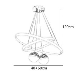 Designer Touch Decorative Modern Pendant Light Wrought Iron Silicone Double Circle Ring Ceiling Light