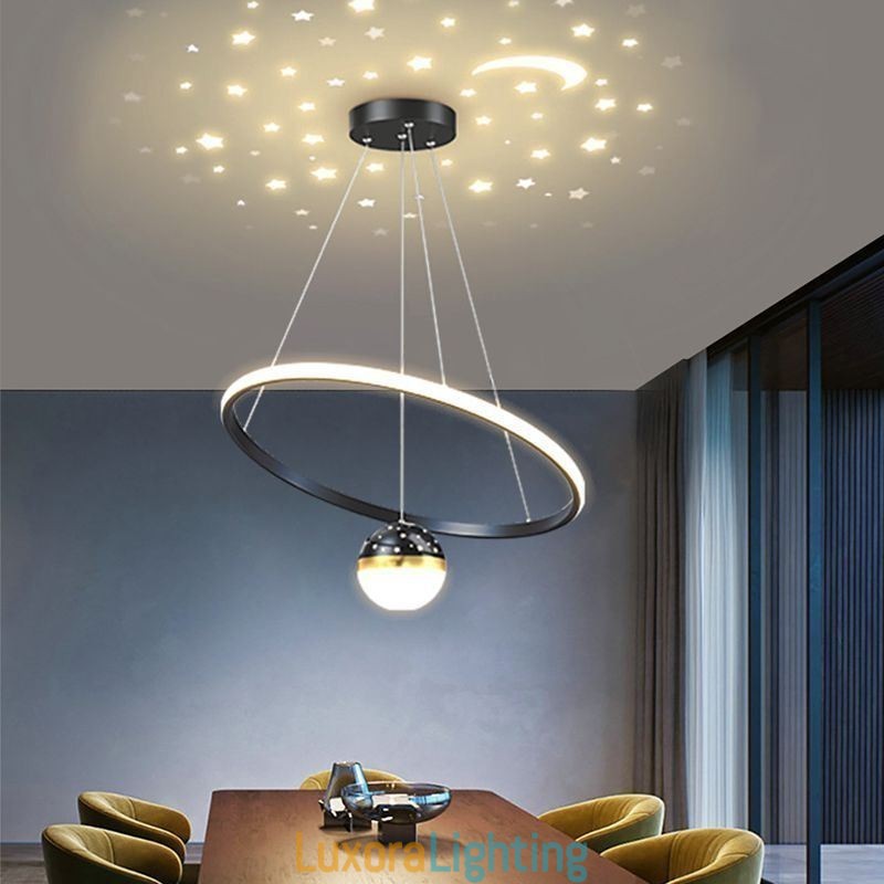 Designer Touch Decorative Pendant Light Modern Simple Wrought Iron Silicone Single Ring Ceiling Light
