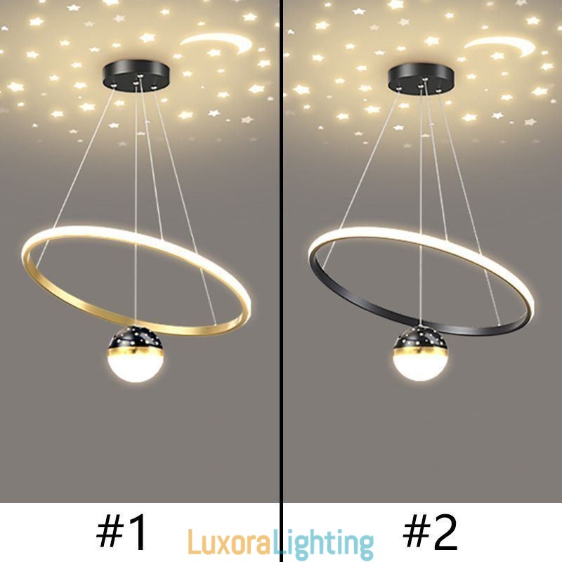 Designer Touch Decorative Pendant Light Modern Simple Wrought Iron Silicone Single Ring Ceiling Light