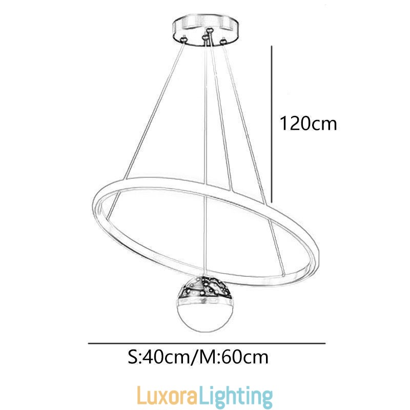 Designer Touch Decorative Pendant Light Modern Simple Wrought Iron Silicone Single Ring Ceiling Light
