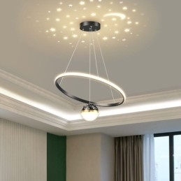 Designer Touch Decorative Pendant Light Modern Simple Wrought Iron Silicone Single Ring Ceiling Light