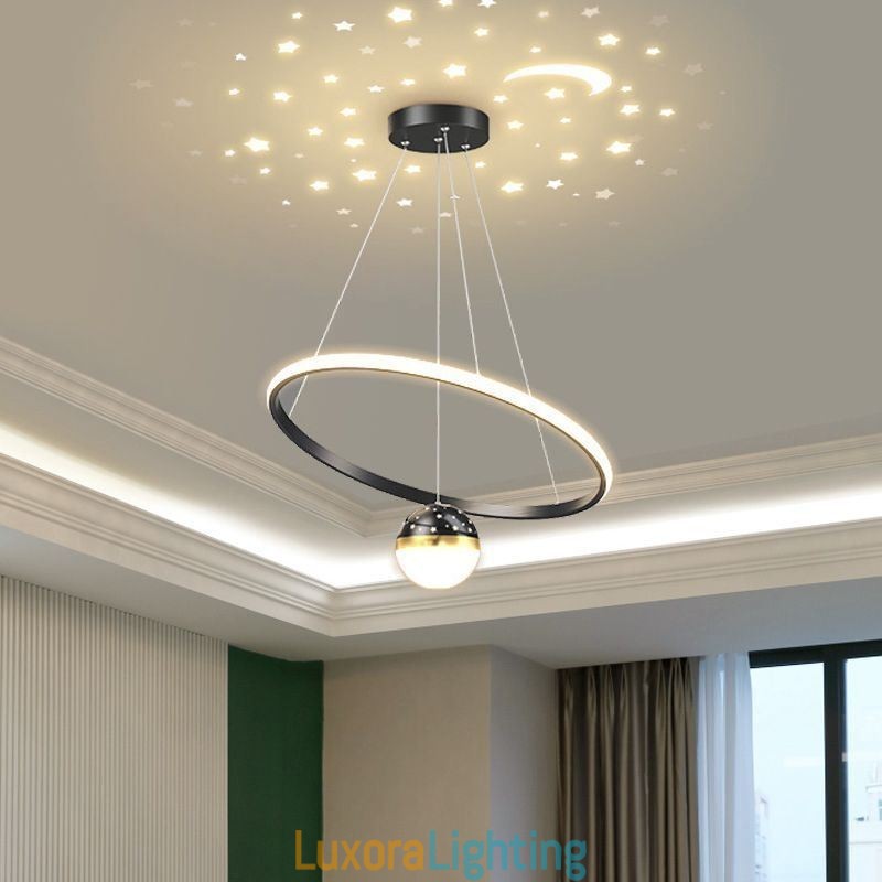 Designer Touch Decorative Pendant Light Modern Simple Wrought Iron Silicone Single Ring Ceiling Light