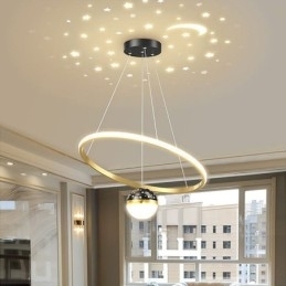 Designer Touch Decorative Pendant Light Modern Simple Wrought Iron Silicone Single Ring Ceiling Light