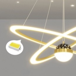 Designer Touch Decorative Pendant Light Wrought Iron Acrylic Starry Sky Ring Ceiling Light