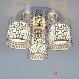 Designer Touch Decorative Three Light Ceiling Glass Dome Light Flush Mount
