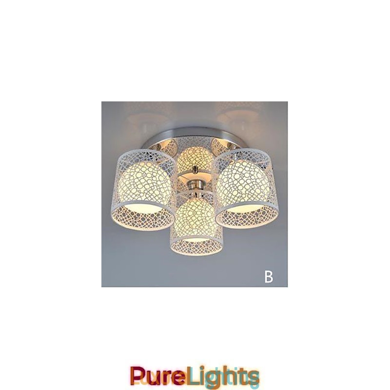 Designer Touch Decorative Three Light Ceiling Glass Dome Light Flush Mount