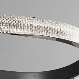 Designer Touch Decorative Pendant Light Wrought Iron Acrylic Ring Double Circle Ceiling Light