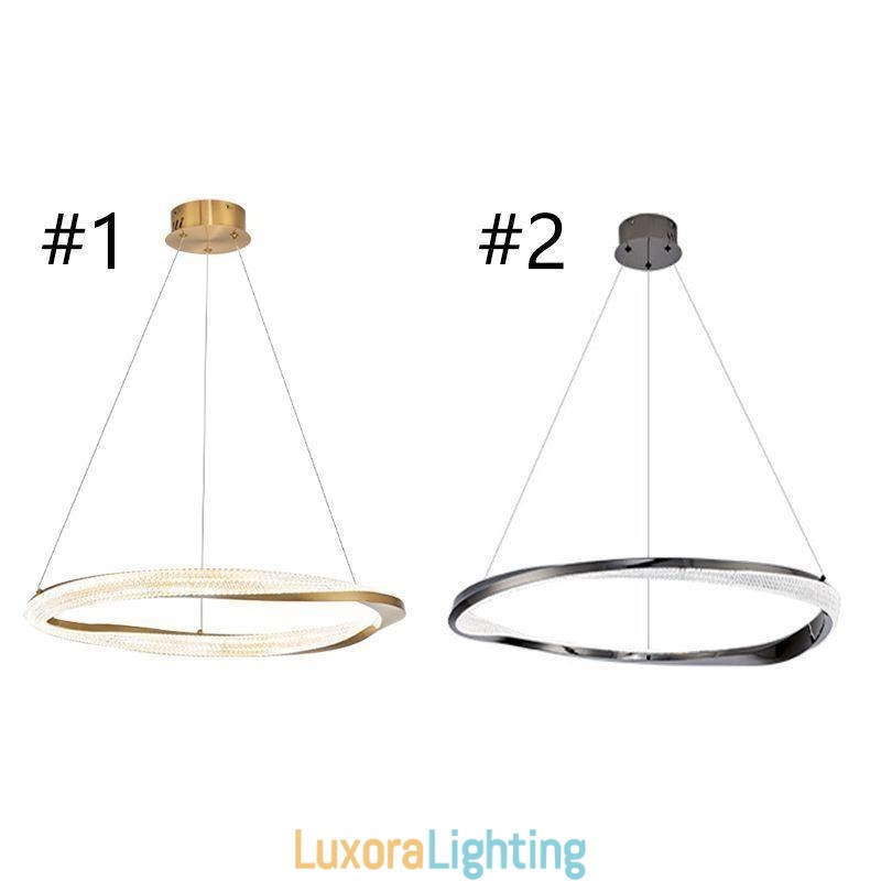 Designer Touch Decorative Pendant Light Wrought Iron Acrylic Ring Single Circle Ceiling Light