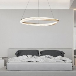 Designer Touch Decorative Pendant Light Wrought Iron Acrylic Ring Single Circle Ceiling Light