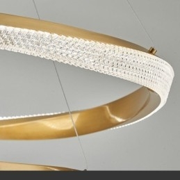 Designer Touch Decorative Pendant Light Wrought Iron Acrylic Ring Single Circle Ceiling Light