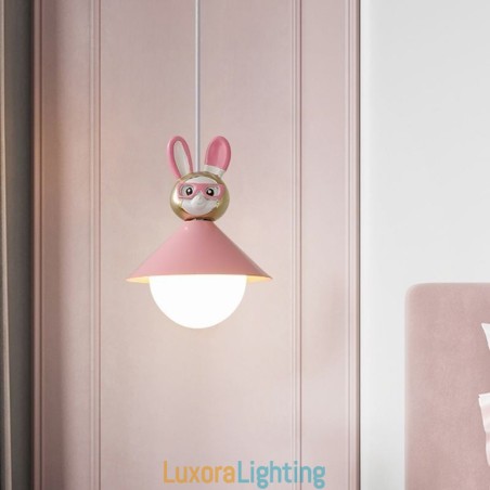 Designer Touch Decorative Pendant Light Modern Minimalist G9 Wrought Iron Rabbit Calf Resin Ceiling Light