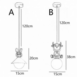 Designer Touch Decorative Pendant Light Modern Minimalist G9 Wrought Iron Rabbit Calf Resin Ceiling Light