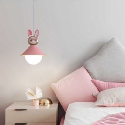 Designer Touch Decorative Pendant Light Modern Minimalist G9 Wrought Iron Rabbit Calf Resin Ceiling Light