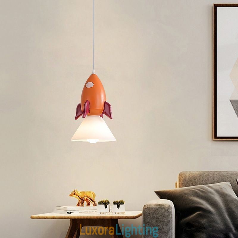 Designer Touch Decorative Minimalist Pendant Light Wrought Iron Moon Landing Small Ceiling Light