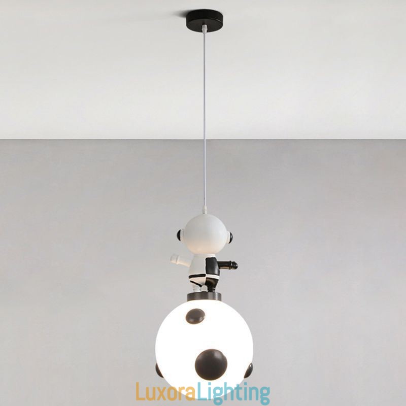 Designer Touch Decorative Minimalist Pendant Light Wrought Iron Moon Landing Small Ceiling Light