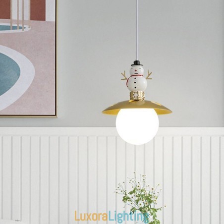 Designer Touch Decorative Modern Pendant Light Simple G9 Wrought Iron Resin Snowman Ceiling Light